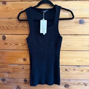 MEROKEETY NWT black Ribbed tank XL